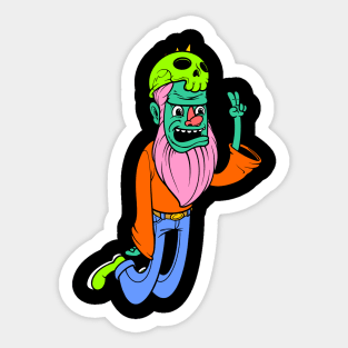 skull granpa Sticker